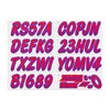 STIFFIE Whipline Red/Purple 3" Alpha-Numeric Registration Identification Numbers Stickers Decals for Boats & Personal Watercraft