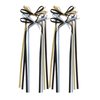 LFOUVRE Hair Bow Clips, Hair Bows for Women, Ribbon Bow Clips with Long Tassel, Bowknot Hair Ribbon for Girls, Ribbon Bow Clips for Hair, Blue Hair Bow Hair Accessories for Girls 4pcs