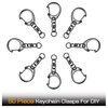 Kanemc Keychain Ring Clip, 50Pcs Swivel D Ring Clasp Key Chain Lobster Snap Chain Hooks Jump Rings Kit DIY Crafts Gifts Jewelry Making Accessories - Metallic Black