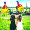 Unique 4D Happy Emoticons With Hat Balloons Smile Face Helium Balloons, 6 Pack Cute Cartoons Movie Character Smile with Party Hat Foil Mylar Balloons For Kids Birthday Decoration Party Supplies