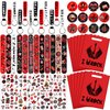YYMYMGJ Rock and Roll Party Favors, Rock Star Supplies Decorations Includes 12 Keychain, 12 badge, 12 Bracelet,12Bags, 12 sheet tattoos for 80s 90s Rock Party Favors Goodie Bags Stuffers