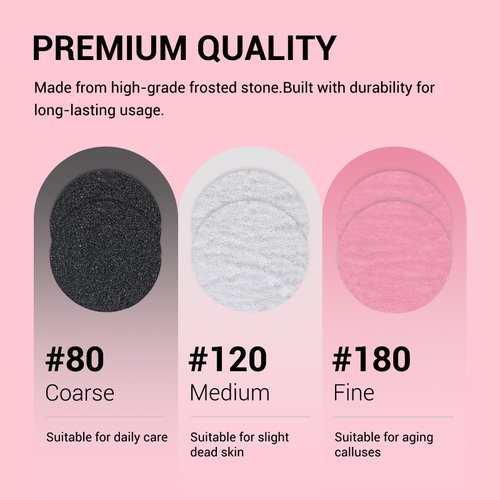 MelodySusie 60 Pcs Replacement Sandpaper Discs with 25mm Metal Nail Drill Bit, 80 Coarse 120 Medium 180 Fine Grit for Electric Foot File Callus Remover Tool or Polishing Craft