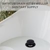 Black Bathtub Drain Tip Toe Tub Conversion Kit Assembly,Wellup Tub Drain Trim Kit with Two Hole Overflow Faceplate,Matte Black