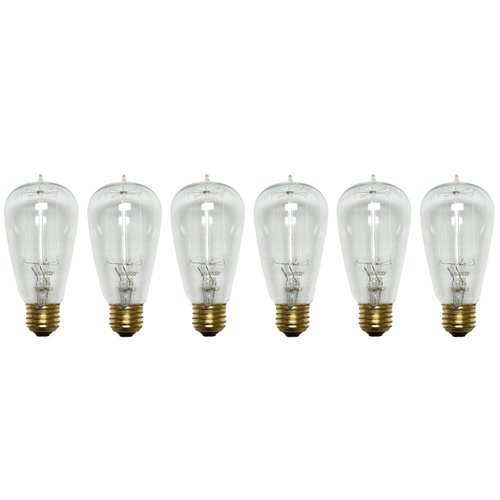 Satco S2413 40W 120V Cage Style Filament Vintage Style Incandescent Bulb, 6-Pack