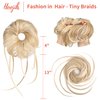 HOOJIH Messy Bun Hair Piece, Super Long Tousled Updo Hair Bun Extensions Wavy Hair Wrap Ponytail Hairpieces Hair Scrunchies with Elastic Hair Band for Women HB007 Grace - Blonde Mixed