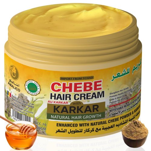Karkar Cream with Chebe Powder for Hair Growth and Honey - Enhanced With Natural African Chebe Powder for Hair Growth and Karkar Hair Oil - 200 GM