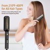 Hair Straightener Brush with Ceramic Coating, Hair Straightener Comb 6 Temps Settings up to 210-400F, 20s Fast Heating, Double Voltage 110-240V Travel Hair Straightener