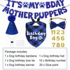 JOTFA Dog Birthday Party Supplies, Multi Sizes Dog Birthday Bandana Boy Dog Birthday Hat Bow Tie Birthday Numbers It’s My Bday Mother Puppers Sign Banner for Small Dogs Pets (Small, Blue)