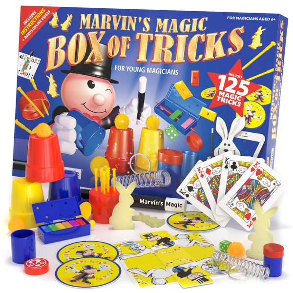 Marvin's Magic - 125 Amazing Magic Tricks for Children - Kids Magic Set - Magic Kit for Kids Including Magic Wand, Card Tricks + Much More - Suitable for Age 6+