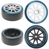 HIRCQOO 1/10 RC Hard Plastic Drift Tires & Wheel Rims 12mm Hex 10-Spoke Compatible with HSP HPI Tamiya TT01 TT02 Kyosho Traxxas 4-Tec 2.0 Himoto Redcat Racing 1/10 On-Road RC Drift Drifting Car