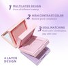 HOSAILY 4 in 1 Blush Palette, 4 Colors Matte Face Powder Blush for Cheek, Soft Pink, Peach, Lavender, Purple Face Blusher Rouge Long Lasting High Pigment Lightweight Blush Highlighter Korean Makeup