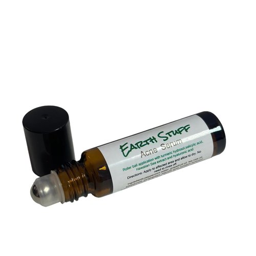Earth Stuff By Diva Stuff Acne Gel Rollerball Serum, – with Hawaiian Sea Extract, Tea Tree, Peppermint, Turmeric and More– Made in the USA