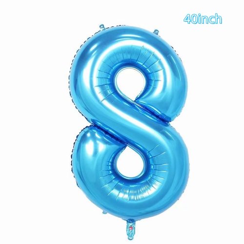 40inch Numbers Airplane Balloon 8 Blue，Airplane 8th Birthday Party Decorations Balloons，Airplane Balloons for 8th Birthday，Kids Airplane Birthday Party Decorations Supplies (Blue airplane number 8)