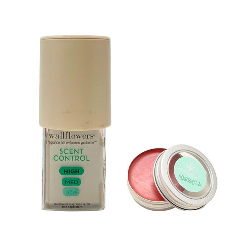 Bath & Body Works Taupe Wallflowers Scent Control Fragrance Plug and a Strawberry Lip Balm
