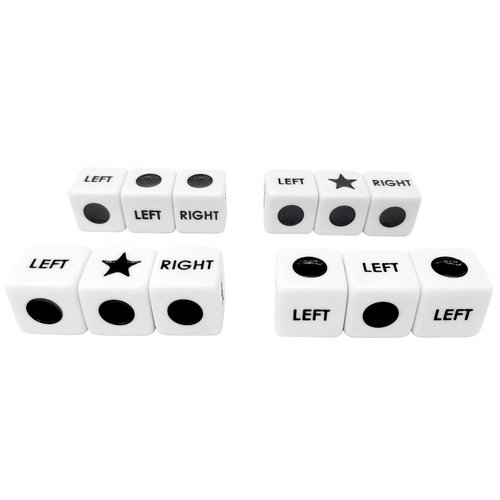 Ahoper Left Right Center Dice Only 12 Dices Left Right Center Dice Game Prime Dice Only（ six Sided ，16mm Standard Size, Easy to Grip）