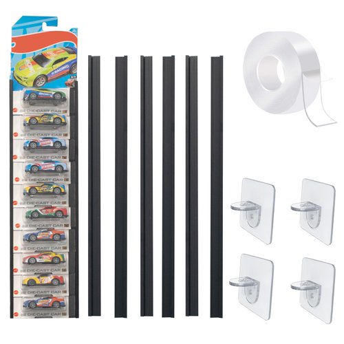 4 Sets Model Car Display Case Wall Mount Diecast Blister Packed Toy Car Organizer Holds Up to 40 Cars Compatible with Blister Packed Model Cars Packaged Cars Display Shelf Rack Wall Storage