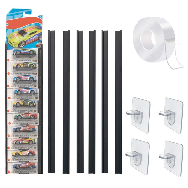 4 Sets Model Car Display Case Wall Mount Diecast Blister Packed Toy Car Organizer Holds Up to 40 Cars Compatible with Blister Packed Model Cars Packaged Cars Display Shelf Rack Wall Storage