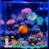 Muzero Fish Tank Aquarium Decoration Set, Mini 100pcs Glowing Pebbles Liminous Rocks, Teatle Mermaid Starfish Coral Treasure Chest Ornaments for Micro Landscape Waterscape Fish Tank Aquarium Decor