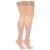 Truform Women's Compression Stockings, 20-30 mmHg, Thigh High Length, Closed Toe, Opaque, Beige, Medium