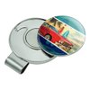 GRAPHICS & MORE Red Classic Muscle Car Beach with Surf Boards Golf Hat Clip with Magnetic Ball Marker