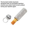 Veseek Lip Balm Holder Key Chain 2Pcs Lip Balm Gloss Holder Keychain Bling Lipstick Case for Purse Portable Metal Lipbalm Organizer Cute Key Chain Accessories for Women (Sliver)
