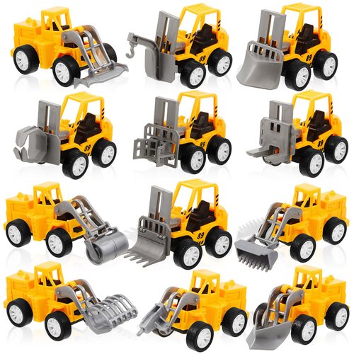 Sosation 36 Pcs Construction Engineering Trucks Small Digger Truck Toys Pull Back Vehicles Mini Excavator Toys Car Set for Kids Birthday Party Favors Boys Girls Gifts Cake Stocking Stuffers