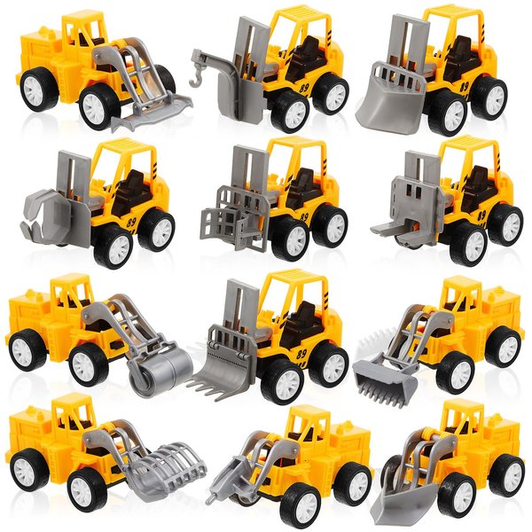 Sosation 36 Pcs Construction Engineering Trucks Small Digger Truck Toys Pull Back Vehicles Mini Excavator Toys Car Set for Kids Birthday Party Favors Boys Girls Gifts Cake Stocking Stuffers