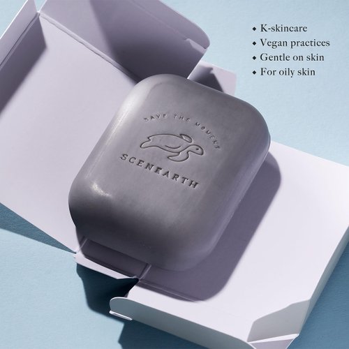 Scenearth Oh! Everyday Botanical Soap for oily skin, Charcoal, All Natural Vegan, K Beauty, PETA Approved