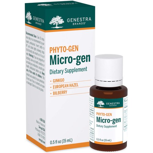 Genestra Brands Micro-gen | Gingko, European Hazel, and Bilberry Herbal Supplement | 0.5 fl. oz.