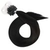 Moresoo Micro Link Hair Extensions Human Hair Black Microlink Hiar Extensions Off Black Micro Ring Hair Extensions Human Hair Microlink Extensions 50G/50S 24Inch #1B
