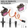 2 Pcs MG90S 9g Micro Servo Motor Metal Gear Micro Servos Replace SG90 for Smart RC Robot Helicopter Airplane Controls Car Boat Plane Vehicle Models