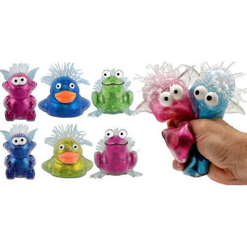 JA-RU Squeezy Goblin Monster Squishy Toys for Kids (6 Mochi Squishy Toy Assorted) Jumbo Glitter S...
