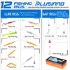 PLUSINNO Fishing Lures for 12 Rigs, Tackle Box with Included Crankbaits, Spoon, Hooks, Weights and More Accessories, 353 Pcs Lure Baits Gear Kit Freshwater Bass…