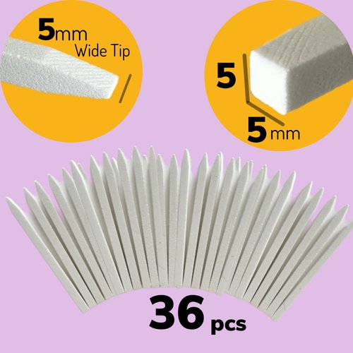 36 pcs Nail File Pumice Stone Sticks Cuticle Pusher Eraser Polish Dry Residue Skin Hangnail Nail Bed Cleaner Buffing Stone for Home & Salon Manicure Pedicure Tool