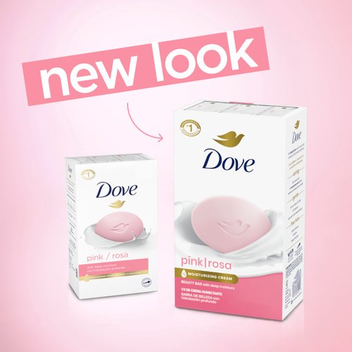 Dove Beauty Bar Soap Pink Rosa 6 Count for Soft, Smooth Skin, Cleans & Moisturizes 3.75 oz