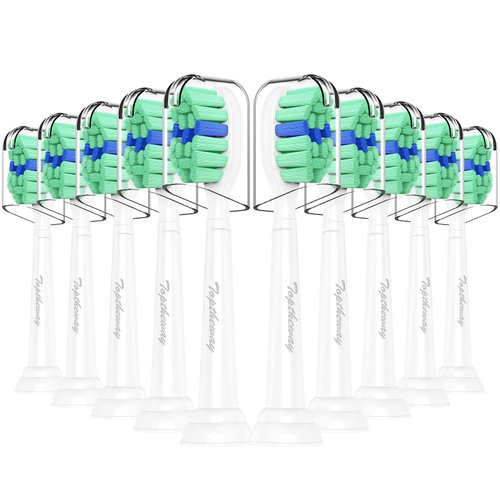 Toptheway Toothbrush Replacement Heads Compatible with Philips Sonicare ProtectiveClean DiamondClean C2 G2 W 4100 5100 Plaque Control, 10 Pack