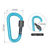 10 Pack Locking Carabiner Clip D Shape Spring-Loaded Gate Aluminum Keychain Gate Buckle for Home, Rv, Camping, Fishing, Hiking, Traveling and Keychain - Light Blue