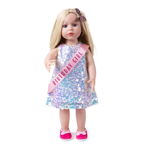 Rakki Dolli Doll Clothes Accessories 3 Pcs Set Birthday Girl Clothes, Mermaid Dress & Mermaid Hairpin & Shoes, Fashionable Dress Set for 18" Girl Dolls (Doll Not Included) 059