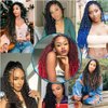 6 Packs Passion Twists Hair 18inch Ombre Purple Water Wave Crochet Hair Synthetic Crochet Hair Passion Twist Long Bohemian Locs Braiding Hair Extensions (T1B/Purple# 18" 6 packs)