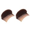 QUUPY 2PCS Hair Decoration Comb Sponge Foam Hair Bump it up Volume Insert Hair Base Styling Accessories Back Do Beehive hair styler Tool(Brown)