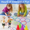 3 in 1 Carnival Games Set,31PCS Bean Bag Toss Games Combo Set,Soft Plastic Cones,Cornhole Bean Bags Ring Toss Game for Kids Adults Birthday Party Indoor Outdoor Games Supplies,Obstacle Course Supplies