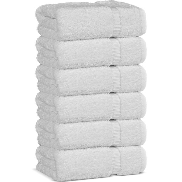 Chakir Turkish Linens | Hotel & Spa Quality 100% Cotton Premium Turkish Towels | Soft & Absorbent (6-Piece Hand Towels, White)