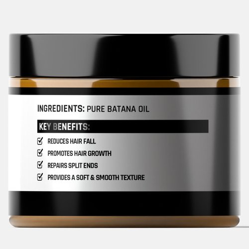 The 100 Percent Pure and Raw Batana Oil for Hair Growth Dr Sebi Organic Sourced from Honduras 4.2 OZ / 120g - Cold Pressed - 100% Pure - Hair Growth Oil - Hair Oil for Hair Growth - Botana Oil