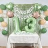 13th Birthday Decorations for Girls Boys, Sage Green Official Teenager Banner 13th Birthday Cake Topper Party Decorations Green Balloons Kit, 13 Years Old Birthday Party Supplies for Teenager and Kids