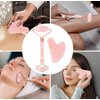 ERVYRI Jade Roller and Gua Sha Set - Rose Quartz Face Roller Skin Care Gua Sha Facial Tools , Face Massager for Women, Relieve Stress, Remove Wrinkles Eye Puffiness-Pink