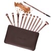 Z'OREYA Eye Makeup Brushes, 12 Pcs Professional Eye Brush Set Eyeshadow, Eyebrow, Blending, Fan, Eyelash Brushes Set With Carrying Bag(Champagne Gold)