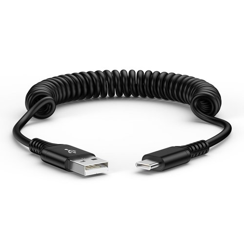 Coiled USB C Cable, 3FT Short USB to USB Type C Retractable Fast Car Charging Cord for Motorola Moto G Stylus 5G 2024/G 2024/G Power 2024/G Play 2024/G Pure/G 5G 2023/G 5G 2022/Edge/Razr/Edge+/Razr+