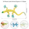 FINGOOO 24 Pcs Mini Lizard Figures, Plastic Assorted Small Lizard Fake Realistic Lizard Toy 2.4 inch for Teens Adults Prank and Prop Party Favors Little Gifts