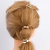 3pcs Strong Hold Hair Clips For Ponytails, Strong Hold Hair Clips Ponytail Cuff Metal Hair Ties Double Hairpin Curved Hairpin Ponytail Hair Buckles for Women (Silver)
