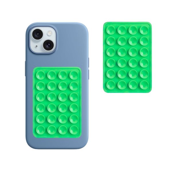 Silicone Phone Grip Cup Suction Phone Case Holder Hands-Free Sticky Non Slip Silicon Phone Stand All Phones (Green)